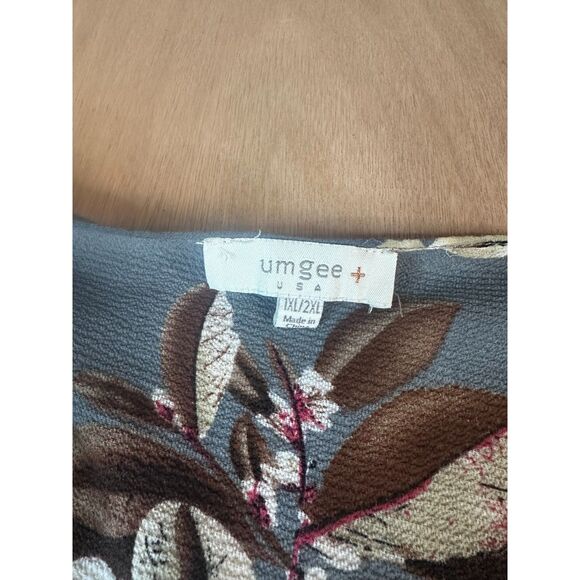 Umgee Floral Kimono Cardigan Women’s 1XL/2XL Gray Boho Tassel Trim - Picture 3 of 5